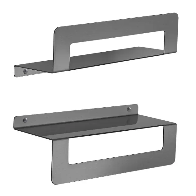 E-shop Sapho Gedy Cleo - Polička s držiakom uterákov 30 cm, gun metal 2019813