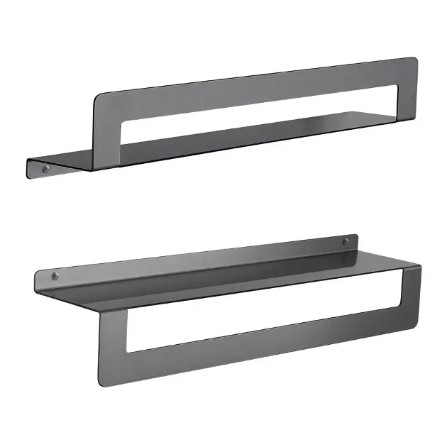 E-shop Sapho Gedy Cleo - Polička s držiakom uterákov 50 cm, gun metal 2019815