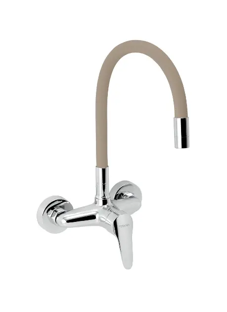 Novaservis Titania Iris - Dřezová baterie s flexibilním ramenem, béžová/chrom 94480,0BE