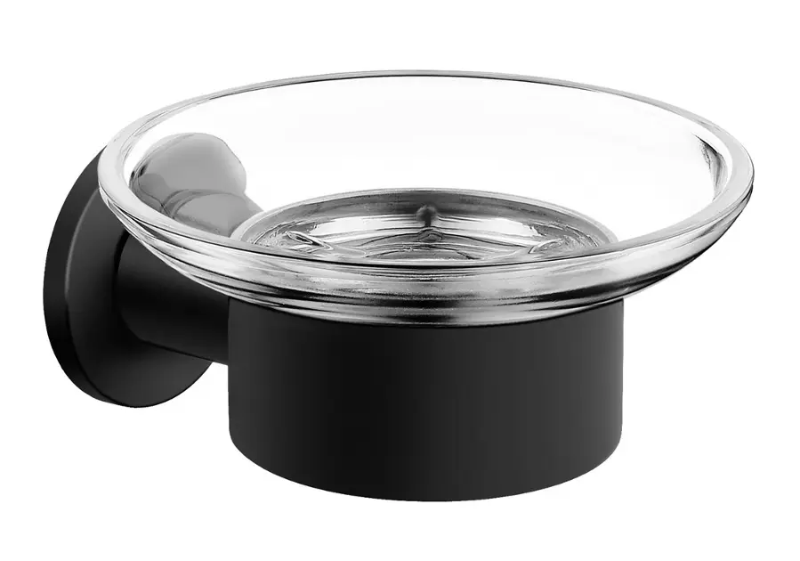 Novaservis Ferro Smile - Savonieră cu suport, sticlă/negru ASM02BL