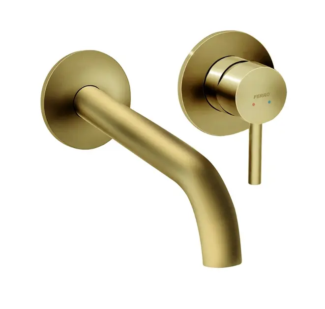 Novaservis Ferro Ciriculus - Miscelatore da lavabo ad incasso, installazione 2 fori, con corpo, oro spazzolato BCK3PABG
