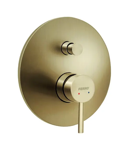 Novaservis Ferro Ciriculus - Bateria podtynkowa, dla 2 urządzeń, z korpusem, szczotkowane złoto BCK7PBG