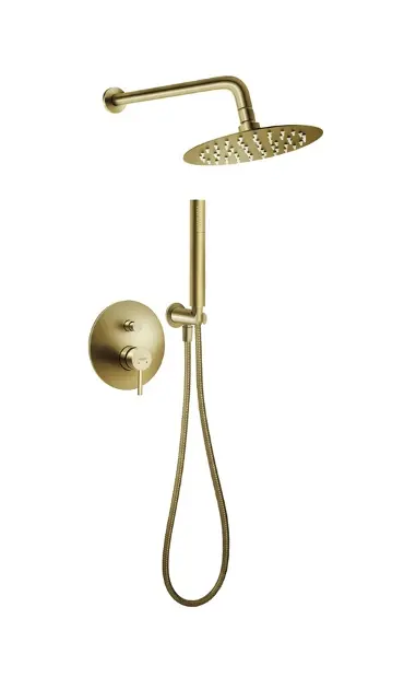 Novaservis Ferro Ciriculus - Ensemble de douche avec mitigeur encastré, avec corps, diamètre 20 cm, or brossé BCK7PBG-SET1-S