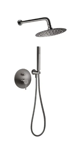 Novaservis Ferro Ciriculus - Ensemble de douche encastré avec mitigeur, avec corps, diamètre 20 cm, gun metal BCK7PGM-SET1-S