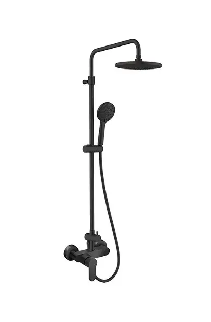 Levně Novaservis Ferro Nostris - Sprchový set s baterií, průměr 23 cm, 3 proudy, černá NP99-BNS7UBL
