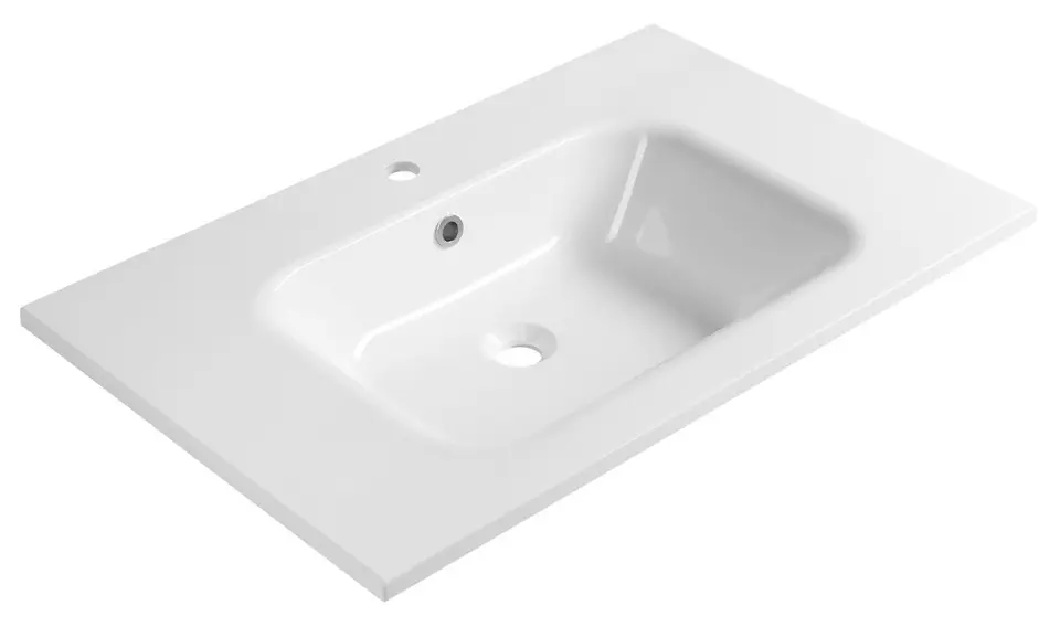 E-shop Sapho - Umývadlo Areca 81x52 cm, s prepadom, otvor na batériu, biela AC081