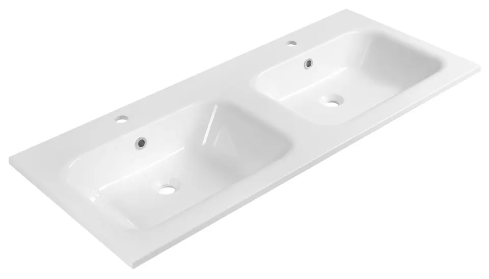 Sapho - Lavabo doble Areca, 121 x 52 cm, blanco AC121