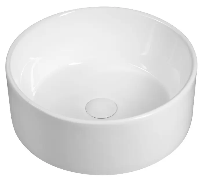 E-shop Sapho - Umývadlo na dosku, priemer 40 cm, bez prepadu, bez otvoru na batériu, biela FB48150