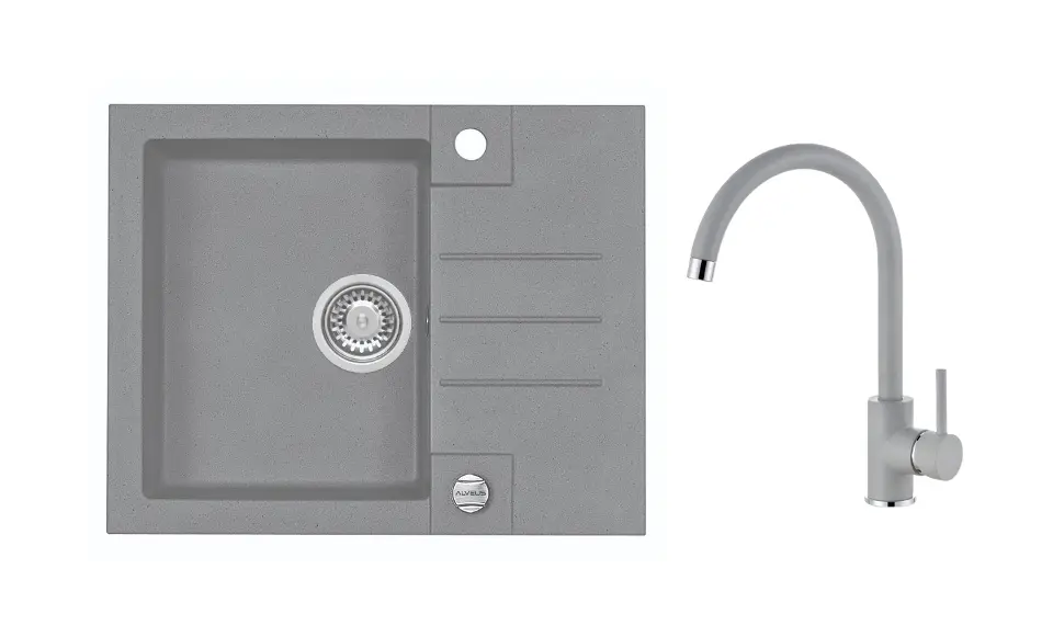 Alveus - Set drezu Rock 30 a batérie Kati, s ovládaním odpadu, concrete SETA25872