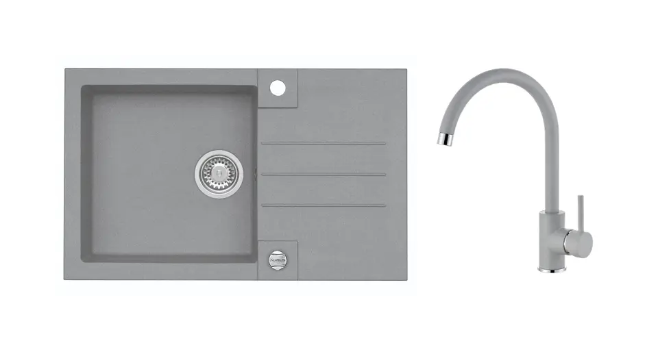 Alveus - Set drezu Rock 130 a batérie Kati, s ovládaním odpadu, concrete SETA25890