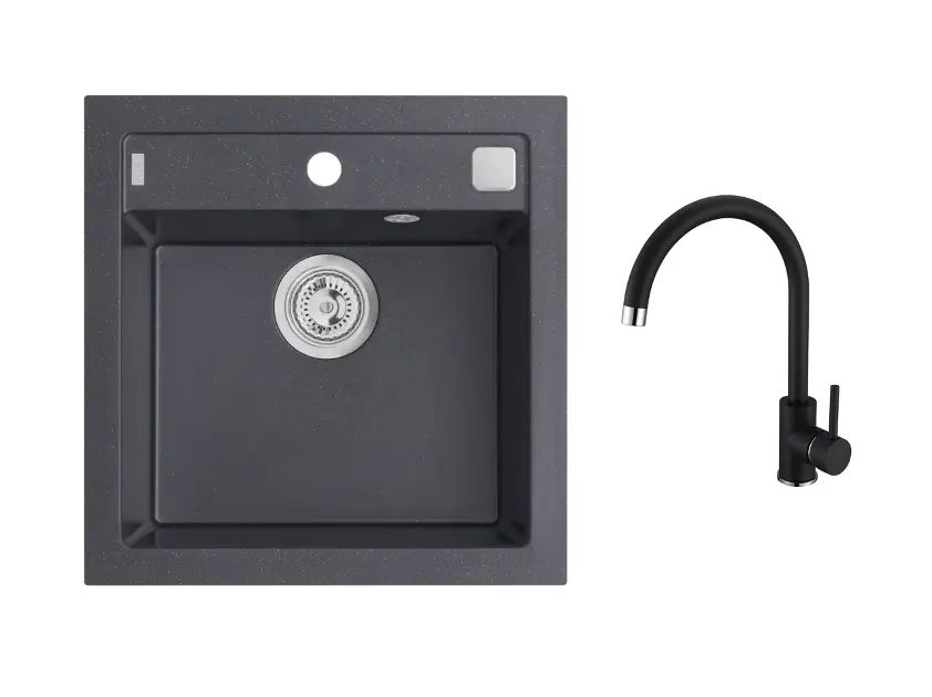 Alveus - Set drezu Formic 20 a batérie Kati, s ovládaním odpadu, carbon SETA25897