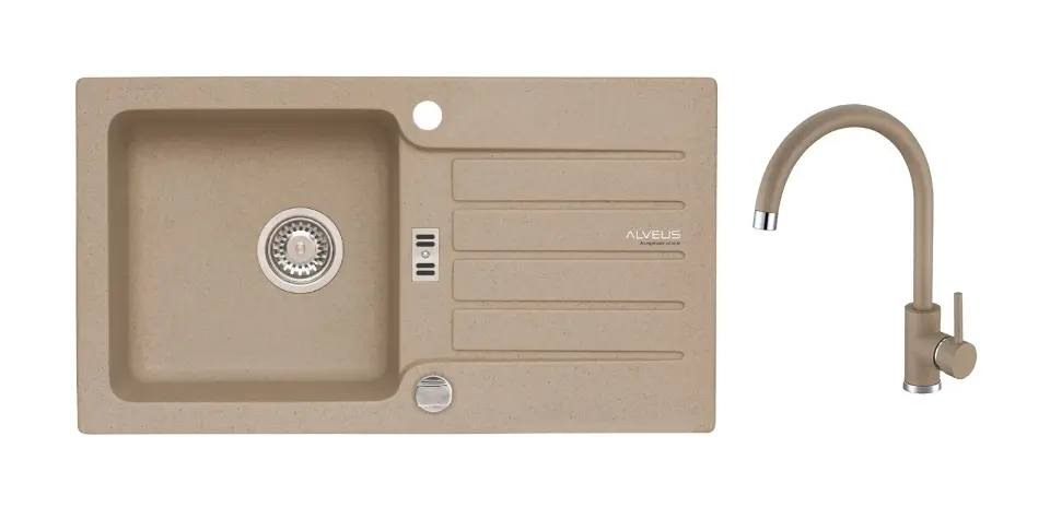 Alveus - Set drezu Niagara 30 a batérie Kati, s ovládaním odpadu, beige SETA25917