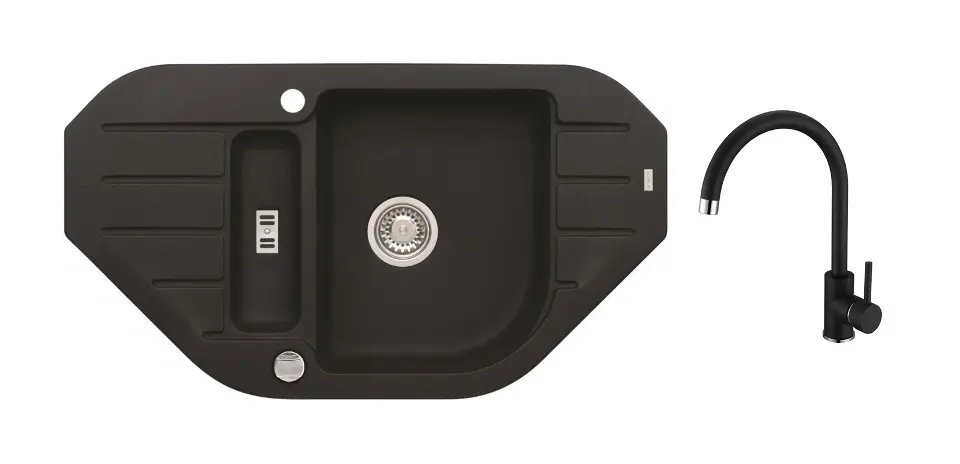 Alveus - Set drezu Niagara 60 a batérie Kati, s ovládaním odpadu, carbon SETA25923