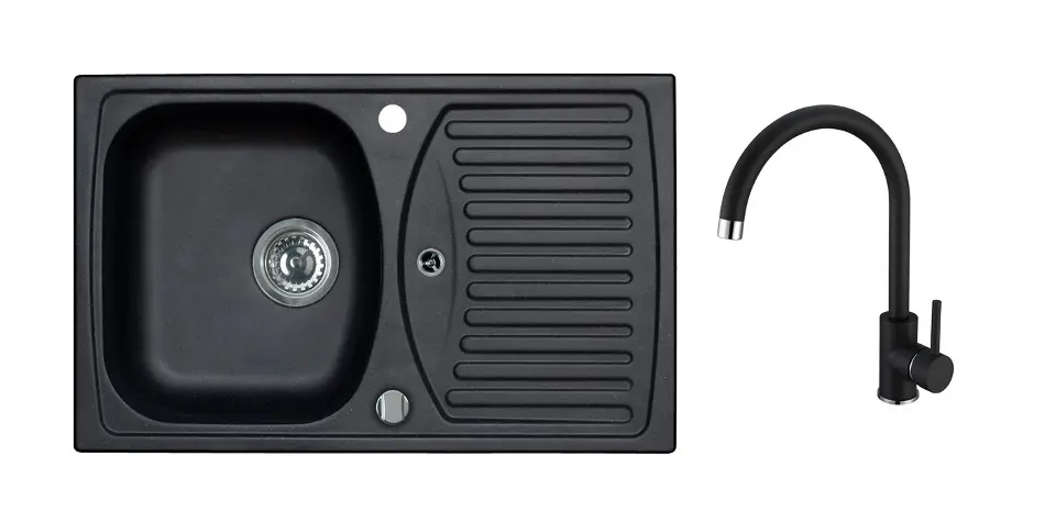 Alveus - Set drezu Record 30 a batérie Kati, s ovládaním odpadu, carbon SETA25928