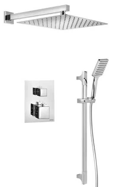 E-shop Sapho - Sprchový set s batériou pod omietku, s telesom, 30x30 cm, chróm 1102-32-21