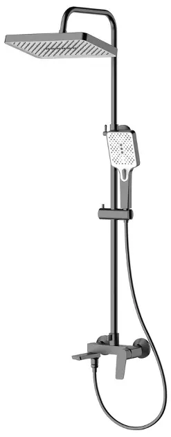 Aqualine Flery - Duschset mit Armatur, Gunmetal FY690GM