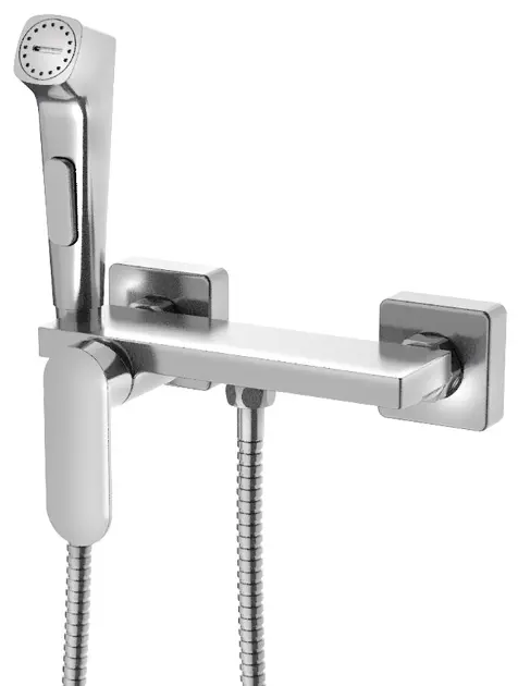 Aqualine - Mitigeur de bidet mural, avec douchette et tablette, chrome TJ042