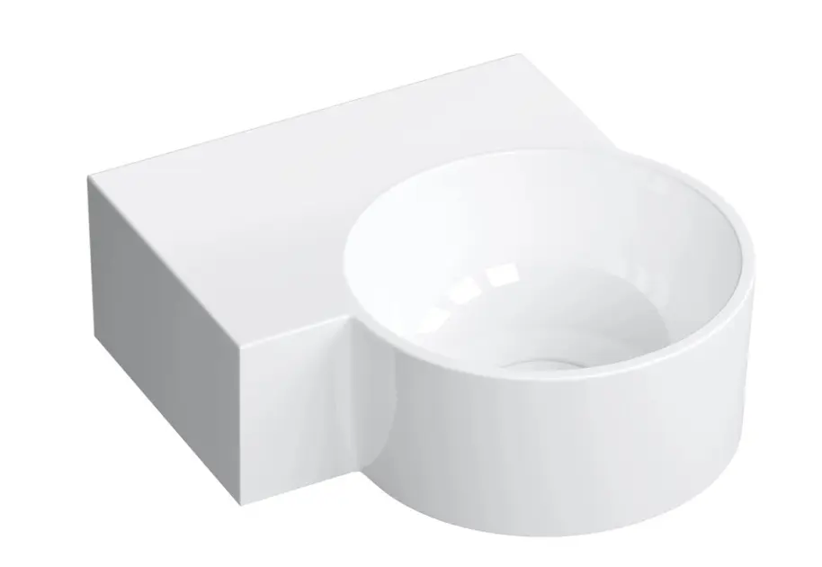 OMNIRES Ovo M+ - Umivaonik 34 x 35 cm, bez prelijevanja, bez otvora za slavinu, za lijevu stranu, bijeli OVO335UWLBP