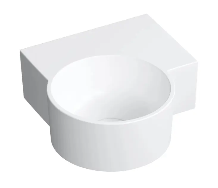 OMNIRES Ovo M+ - Umivaonik 34 x 35 cm, bez prelijevanja, bez otvora za slavinu, za desnu stranu, mat bijeli OVO335UWPBM