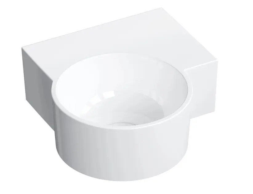 OMNIRES Ovo M+ - Umivaonik 34 x 35 cm, bez prelijevanja, bez otvora za slavinu, za desnu stranu, bijeli OVO335UWPBP