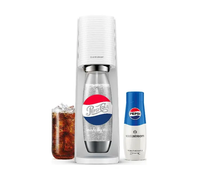 SodaStream - Výrobník sódy Terra White s príslušenstvom, príchuť Pepsi, nerezová 42008356