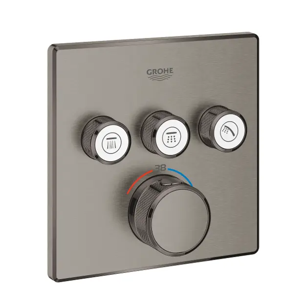 Levně Grohe - Termostatická baterie pod omítku, 3 ventily, kartáčovaný Hard Graphite 29126AL0ROZ1