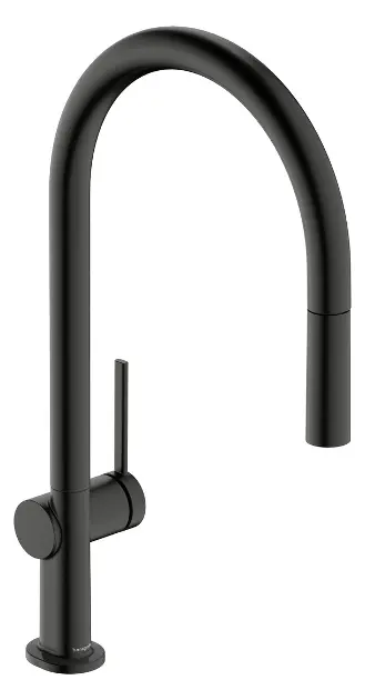 Levně Hansgrohe Talis M54 - Dřezová baterie s výsuvnou koncovkou, kartáčovaný černý chrom 72802340