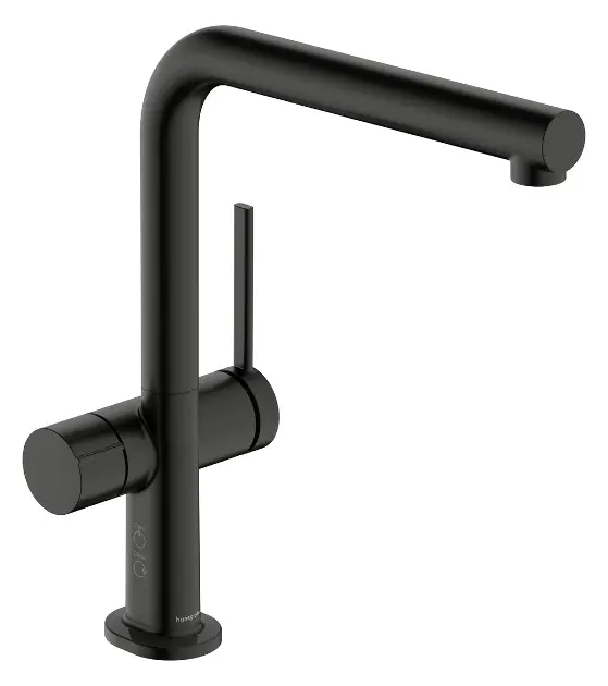 Levně Hansgrohe Talis M54 - Dřezová baterie, s uzavíracím ventilem pro spotřebič, kartáčovaný černý chrom 72827340