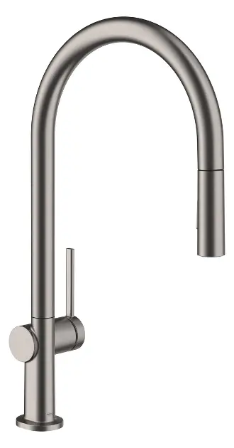 Levně Hansgrohe Talis M54 - Dřezová baterie s výsuvnou sprškou, kartáčovaný černý chrom 72842340