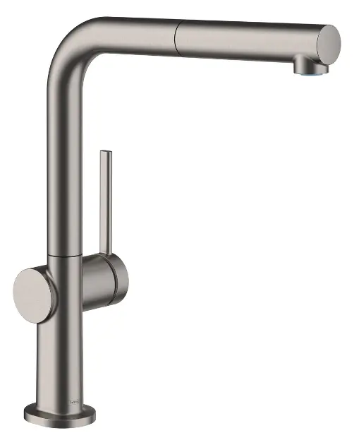 Levně Hansgrohe Talis M54 - Dřezová baterie s výsuvnou koncovkou, kartáčovaný černý chrom 72845340