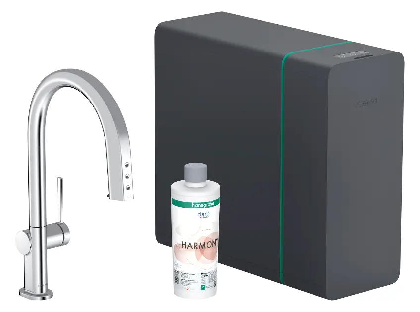 Levně Hansgrohe Aqittura M91 - Dřezová baterie s výsuvnou koncovkou, SodaSystem, sBox lite, chrom 76838000