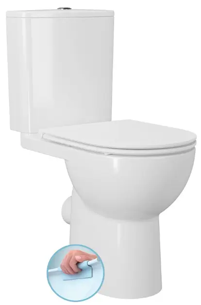 E-shop Sapho - WC kombi Sanivex, zvýšený sedák, Rimless, vario odpad, biela PC108WR