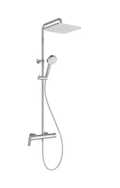 Ideal Standard CeraFlow T25N - Brauseset mit Armatur, 26x26 cm, 2 Strahlarten, verchromt A8527AA