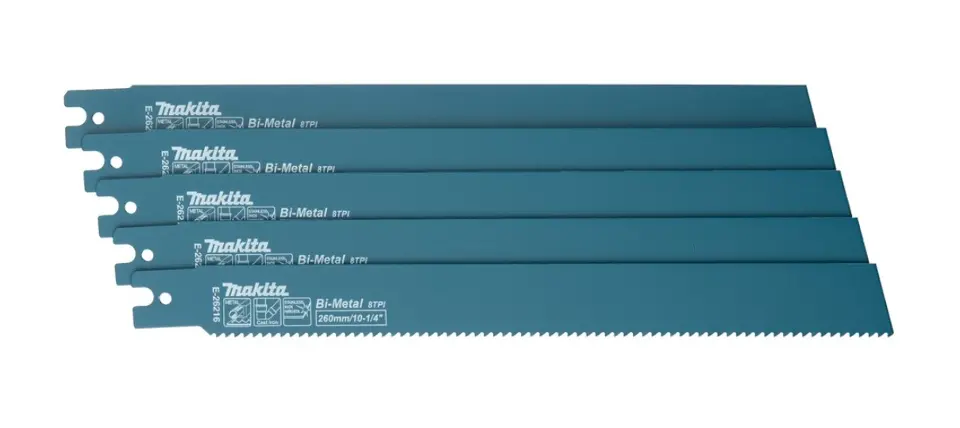 Levně Makita - Sada pilových plátků na kov 8 TPI, délka 260 mm, 5 ks E-26216