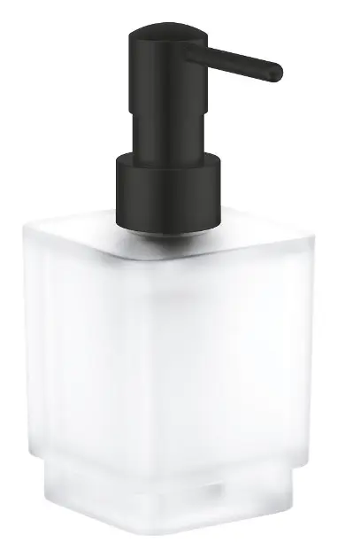 Levně Grohe Selection Cube - Dávkovač tekutého mýdla, mléčné sklo, matná černá 408052430