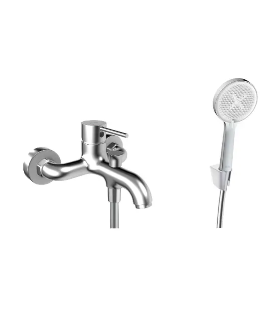 kielle Oudee - Bath mixer with EcoSpare shower set, chrome 10302SN20