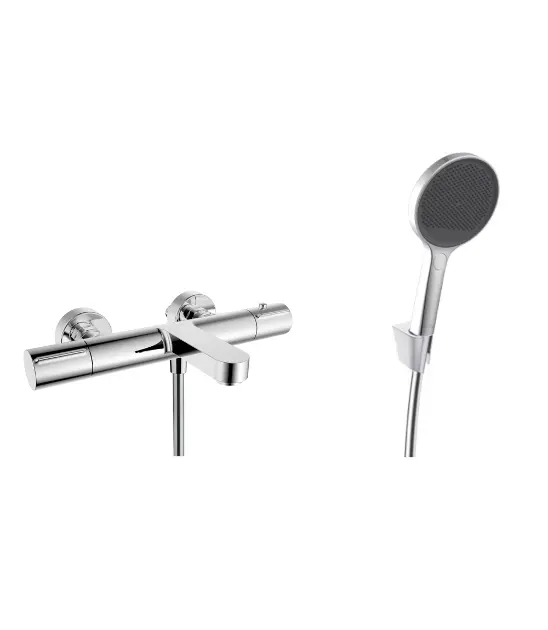 kielle Oudee - Thermostatic bath mixer with EcoSpare shower set, chrome 10302SNT100