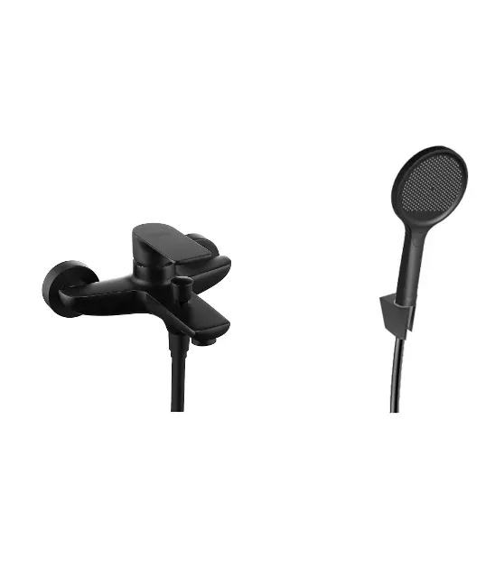 kielle Vega - Mezclador de bañera con accesorios EcoSpare, negro mate 10318SN44
