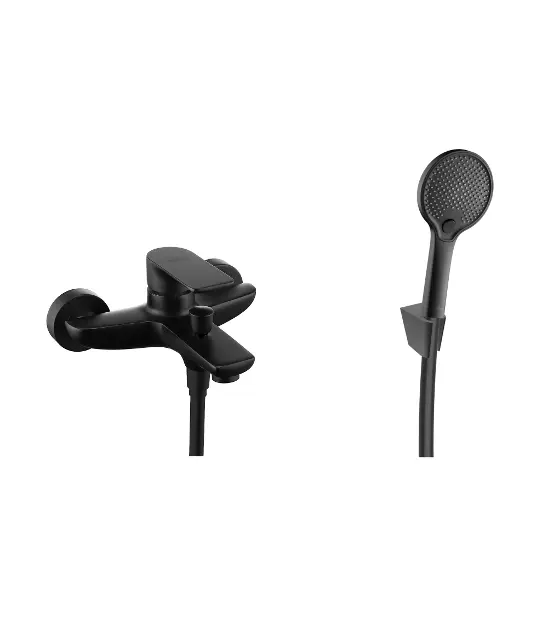 kielle Vega - Mezclador de bañera con accesorios EcoSpare, negro mate 10318SN54