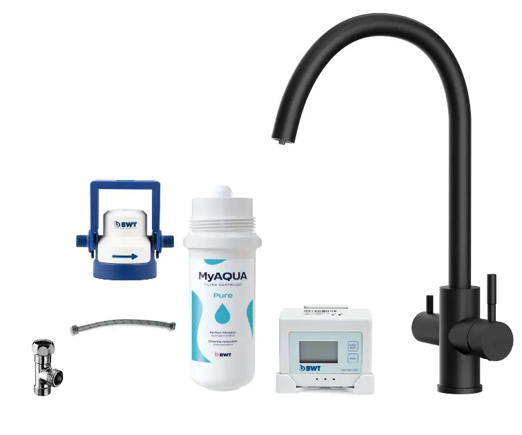 kielle Wimeo - Mosogató csaptelep szűrővel, matt fekete 10525SFI104