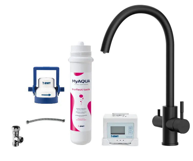 kielle Wimeo - Mosogató csaptelep szűrővel, matt fekete 10525SFI124