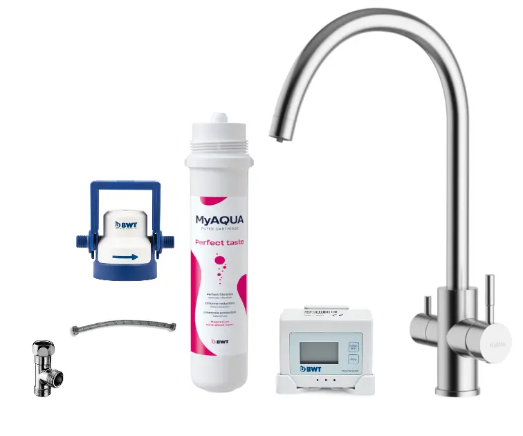 kielle Wimeo - Mosogató csaptelep szűrővel, szálcsiszolt rozsdamentes acél 10525SFI125