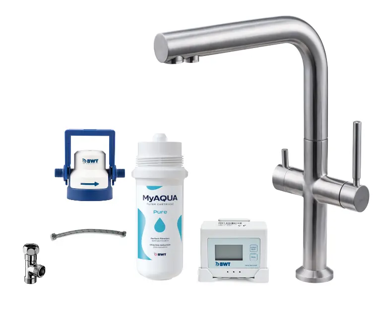 kielle Wimeo - Mosogató csaptelep szűrővel, szálcsiszolt rozsdamentes acél 10525SFI165