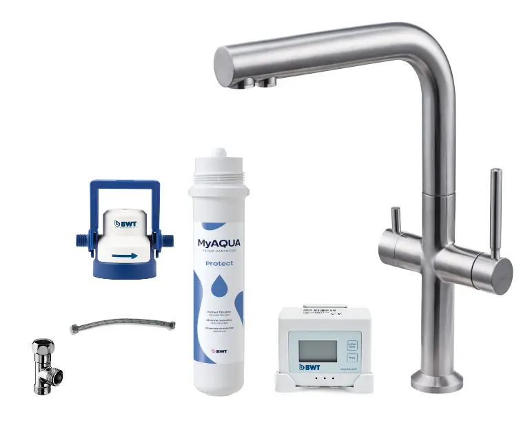 kielle Wimeo - Mosogató csaptelep szűrővel, szálcsiszolt rozsdamentes acél 10525SFI175