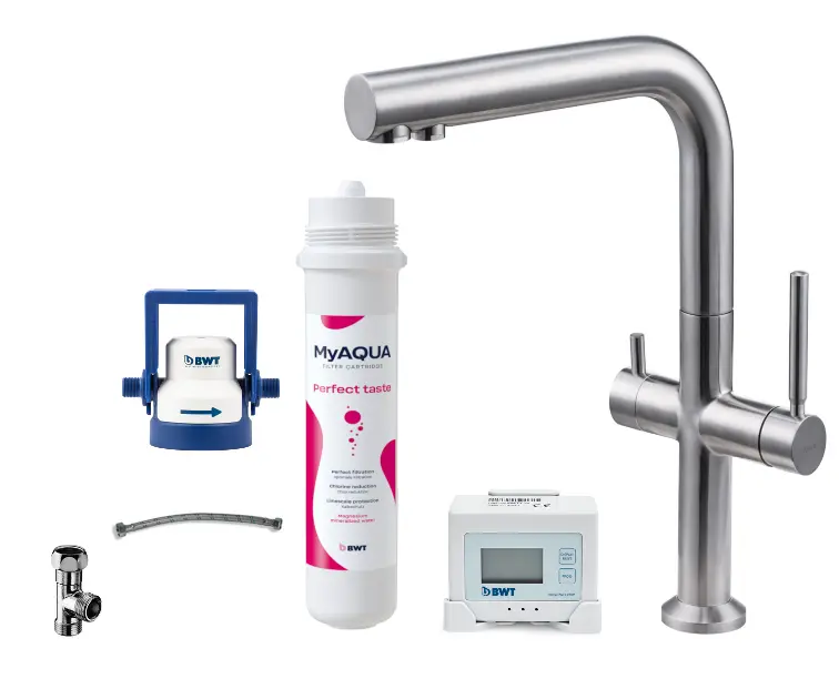 kielle Wimeo - Mosogató csaptelep szűrővel, szálcsiszolt rozsdamentes acél 10525SFI185