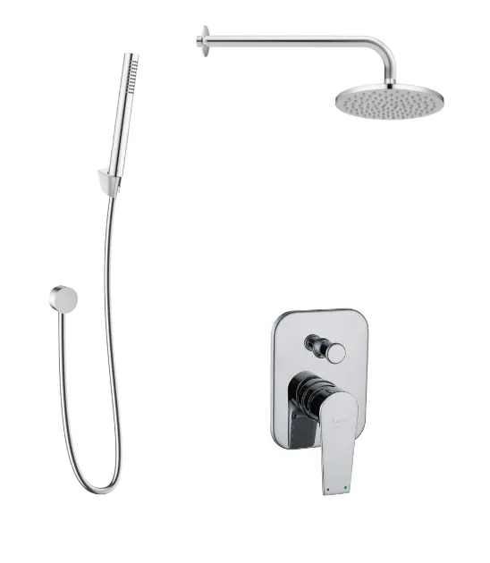 kielle Harmonia - Doucheset met inbouwkraan, voor 2 functies, met accessoires EcoSpare en kraanhuis, chroom 20623SP100
