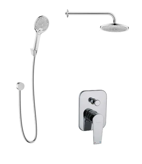 kielle Harmonia - Set doccia con miscelatore da incasso, per 2 utenze, con accessori e corpo EcoSpare, cromo 20623SP120