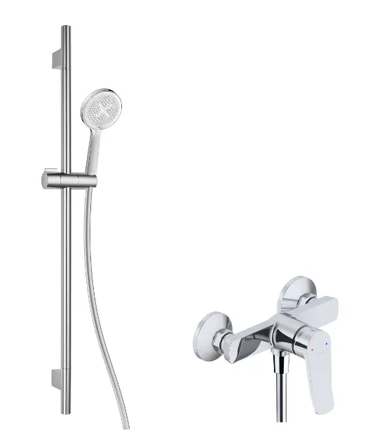 kielle Nefia - Sprchový set s batériou, tyčou, hadicou a sprchovou hlavicou EcoSpare, chróm 20627SN10