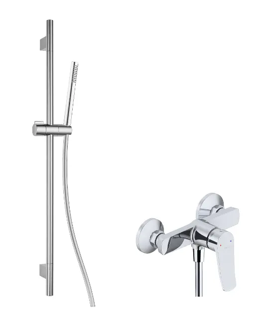 kielle Nefia - Sprchový set s batériou, tyčou, hadicou a sprchovou hlavicou EcoSpare, chróm 20627SN20