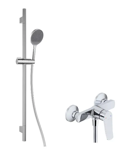 kielle Nefia - Sprchový set s batériou, tyčou, hadicou a sprchovou hlavicou EcoSpare, chróm 20627SN30